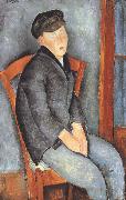 Amedeo Modigliani Young Seated Boy with Cap (mk39) France oil painting artist